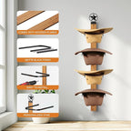 Cowboy Hat Rack, 4-Piece Western Hat Rack For Wall with Natural Wooden Board, Gift Cowboy Hat Holder for Wall Décor Keeps Ori
