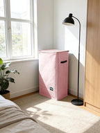 WTREE Laundry Hamper with Lid, Reinforced Sturdy Clothes Hamper with Anti-Puncture Base, Large Collapsible Laundry Basket wit