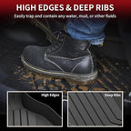 LASFIT Floor Mats for BMW 3 Series 2012-2018 320i 328d 328i 330e 330i 335i 340i M3 RWD & Sedan Only(Not for 335is, X-Drive, GT), All Weather TPE Custom Fit Car Liners 1st & 2nd Row Mat, Black