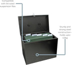 Cathedral Products A4 Steel File Box with Starter Pack of 5 Suspension Files - Black