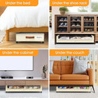 Under Bed Storage with Wheels 1Pack Underbed Storage with Clear Window&Label Under Bed Drawers Large Capacity Rolling Under B