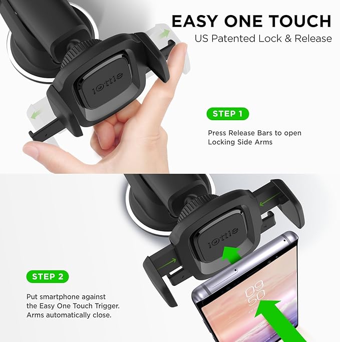 iOttie Easy One Touch Mini Dash & Windshield Car Mount Phone Holder || iPhone Xs Max R 8 Plus 7 Samsung Galaxy S10 E S9 S8 Plus Edge, Note 9 & Other Smartphones