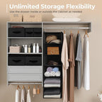 GRANNY SAYS Hanging Closet Organizer 6 Shelves, Closet Organization and Storage with 5 Different Drawers, 6 Side Pockets Ward