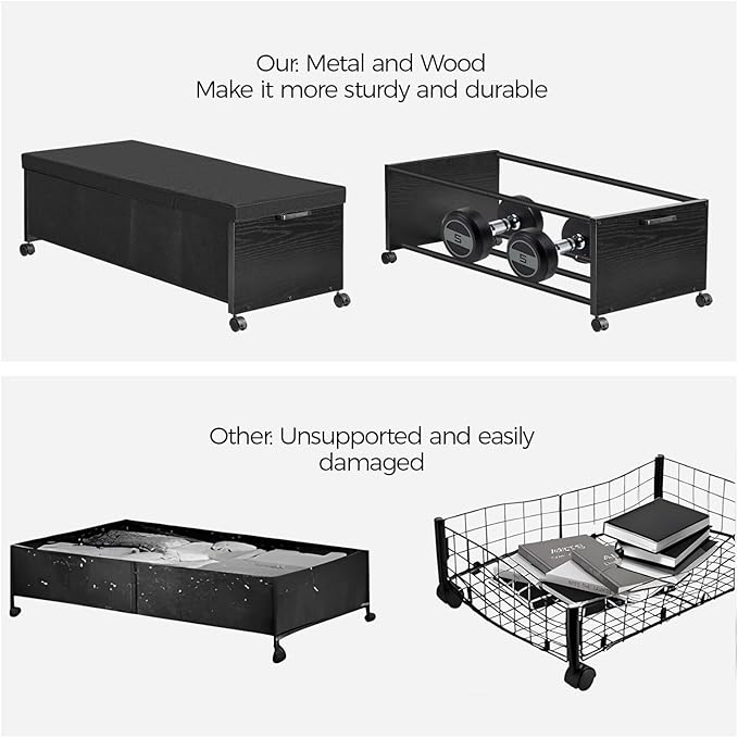 Under Bed Drawers on Wheels, XXXXL Size, UnderBed Storage with Wheels, Wooden Under Bed Storage, Underbelly Storage, Heavy Du