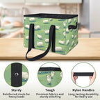 Reusable Grocery Bags Heavy Duty Shopping Bags Foldable Large Tote Bags with Long Handles & Hard Bottom