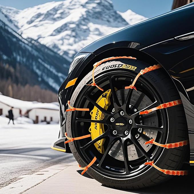 Reusable Snow Tire Chains for Trucks & SUVs - 2025 Upgrade 20 PCS Emergency Anti-Skid Traction Chains, Heavy Duty Plastic Whe