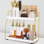 DWTS Coffee Bar Accessories,Coffee Station Organizer with Multi-Functional,CoffeeBar Decor for Accessories,2 Tier Wooden Shel