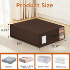 StorageTastic 2 Pack Bed Sheet Closet Organizers and Storage,Sturdy Foldable Storage Containers with Window and Label,Storage