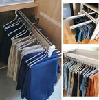 Pull Out Clothes Rail Extendable Clothes Rail - Sliding Wardrobe Closet Rod, Wardrobe Pull Out Clothes Hanger, Adjustable Sli