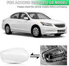 White Passenger Side Mirror Cover Rear View Mirror Cap Compatible with 8th Gen Accord Sedan 2008 2009 2010 2011 2012