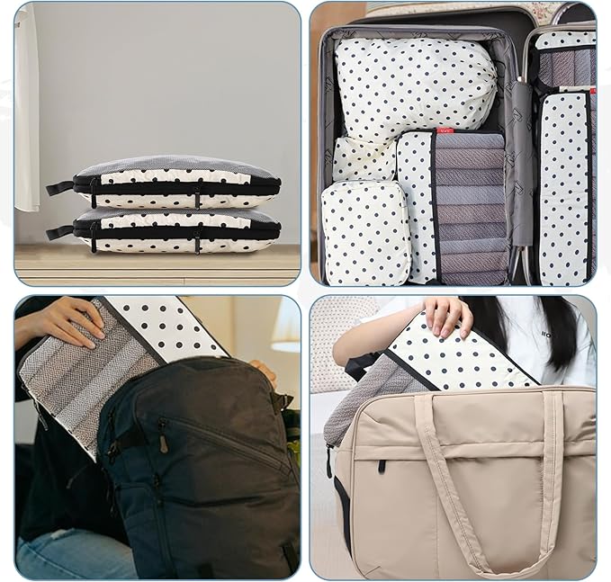 U+U 10 Set Compression Packing Cubes - Travel Organizers with Laundry Bag, Space-Saving Suitcase Organizer, Expandable Packin