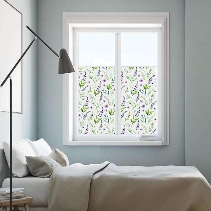 SOMWISE Frosted Glass Window Film, Heat Insulation, UV Block, Anti-Glare, One Way Privacy Tint, Static Cling for Home Bathroom Door, Renter Friendly, Day & Night Privacy