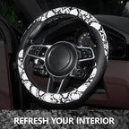 ZHOL Snake Skin Steering Wheel Cover Leather 14.5-15 Inch, Reversible Car Steering Wheel Cover for Women Men, Anti-Slip Desig