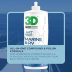 3D Marine & RV All-in-One Gel-Coat Compound & Polish – Removes Oxidation, Swirls, & P2000 Scratches, Deep Shine Wax Protection, No Fillers, 32oz