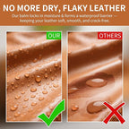 Leather Recoloring Balm and Scratch Repair Kit, Light Brown Leather Restorer for Couches, Furniture, Car Seats, Leather Paint