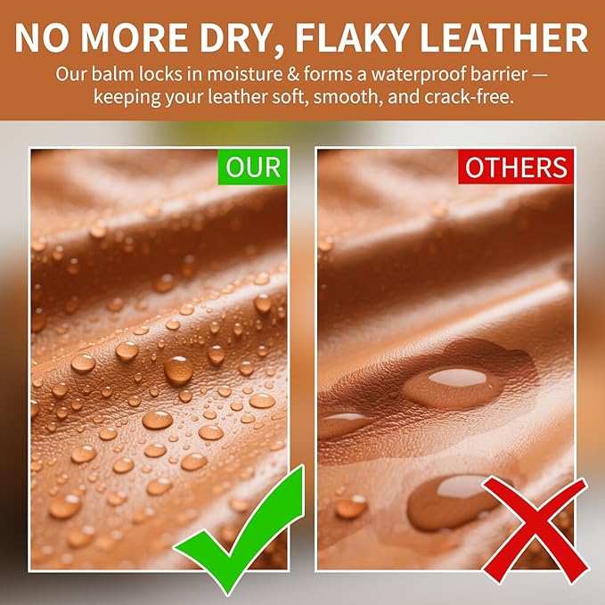 Leather Recoloring Balm with 100ml Mink Oil, Light Brown Leather Repair Kit and Scratch Remover for Furniture, Car Seats, Sof