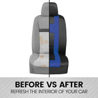 BDK carXS Seat Covers for Cars, Blue Two-Tone with Matching Back Seat Cover, Made to Fit Most Auto Truck Van SUV, Interior Ca