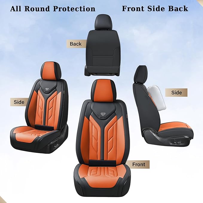 Coverado Seat Covers, Car Seat Covers Front Seats, Leather Seat Covers for Cars, Waterproof Automotive Seat Covers Car Seat P