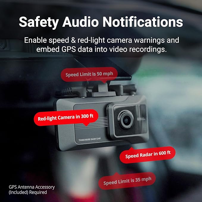 Thinkware ARC Dual Dash Cam Front & Rear 2K QHD, 2.7” LCD Touchscreen, 130° Wide Angle, GPS, Wi-Fi, Super Night Vision, Smart
