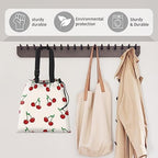 Car Trash Bag Large Hanging Can for Back of Seat, Cute Waterproof Car Garbage Bag for Vehicle, Travelling, Outdoor Cute Red Cherry