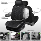 CAR PASS Leather Oxford Car Seat Covers Full Set,Heavy Duty Car Seat Covers Waterproof,Universal Fit for Trucks SUV Sedan Mos