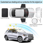 3PCS Car Window Shades Front Windshield Sun Shade Foldable Window Shade Custom Fit for 2020-2024 Mercedes Benz GLE Accessories Car Shades for Front Windows Anti-UV Rays Block Heat