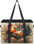 Reusable Grocery Bags Heavy Duty Shopping Bags Foldable Large Tote Bags with Long Handles & Hard Bottom