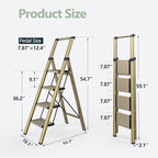 WOA WOA 4 Step Ladder for 10 Feet High Ceiling, Lightweight Foldable Ladder with Non-Slip Wide Pedals, Step Stool with Safe H