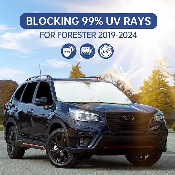 8pcs Car Window Shades Fit for Subaru Forester 2019-2024, Car Window Covers for Privacy, Full Sunshades for Forester Front Rear Windshield Side Windows to Block UV and Protect Privacy