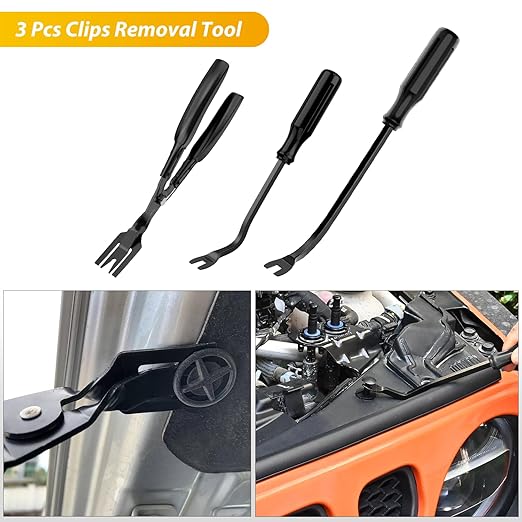 GOOACC 200Pcs Trim Removal Tool, Auto Push Pin Bumper Retainer Clip Set Fastener Terminal Remover Tool Adhesive Cable Clips R