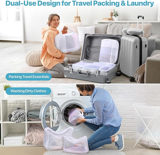Cambond Mesh Packing Cubes for Travel Women - Lightweight Travel Bags Luggage Packing Organizer Travel Cubes for Suitcase wit