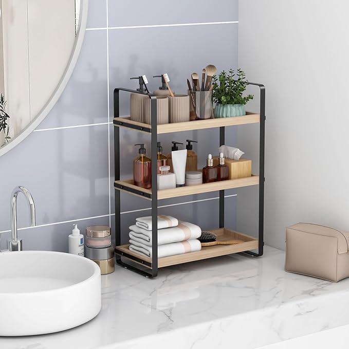 HNRLOY Bathroom Counter Organizer,Bathroom Countertop Organizer,Counter Shelf,Countertop Storage,Organization and Storage,Mak