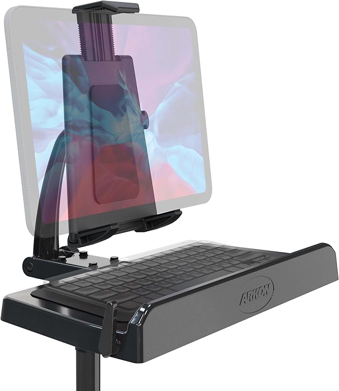 ARKON Mounts -Tablet And Keyboard Tray Combo Car Mount | Tablet Holder For Car | Professional-Grade Durability | Easy Installation | Keyboard Tray | Fits iPad and Samsung Tablets