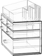 ZHIAI Stackable Organizer, Acrylic Cosmetic Organizer for Dresser, Vanity, Kitchen Cabinet, Bathroom, Under Sink, Home Organi