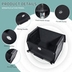 XCF Car Trunk Organizer, Leather Trunk Organizer with Lid and Push-pull Handle Car Storage Box for SUV, Minivan, Sedan (Black)