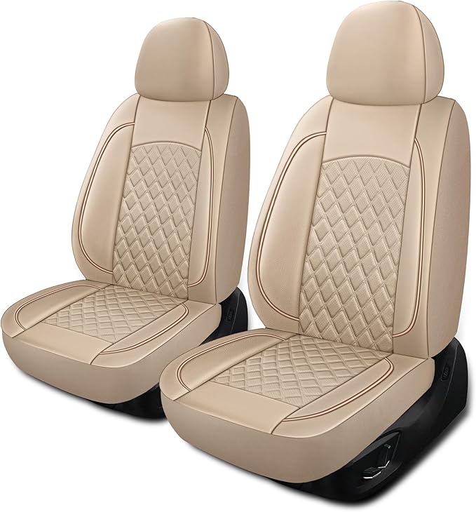 Leather Seat Covers, Breathable and Waterproof Napa Leather Car Seat Cover, Universal Interior for Cars, Sedans, SUVs, Vans, 