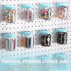 Unittype 20 Set Pegboard Organizer Accessories Peg Boards Jars with Lids Plastic Pegboards Bins Storage Containers Clear Peg 