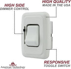 12 Volt DC Dimmer Switch for LED, Halogen, Incandescent - RV, Auto, Truck, Marine, and Strip Lighting (Slider, White)