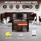 Leather Recoloring Balm - Scratch Repair & Color Restore Kit for Faded Leather, Leather Couch & Car Seats - 10OZ Leather Rest