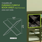 Furinno Cubicle Cube Insert, X-Shelf Cube Organizer, 3-Shelf Accessory, Fits into Furinno Triple Thick Cubes, IKEA Kallax, fo