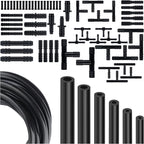 Multipurpose Vacuum Line Kit,6PCS 5Ft Vacuum Hose Automotive+64PCS Vacuum Line Connectors,Max 130PSI Silicone Hose for Variet
