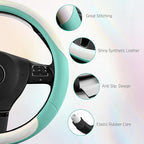 Road Comforts Steering Wheel Cover – Breathable Leather Steering Wheel Cover, Anti-Slip Grip, Universal Fit 14.5” to 15”, Hea
