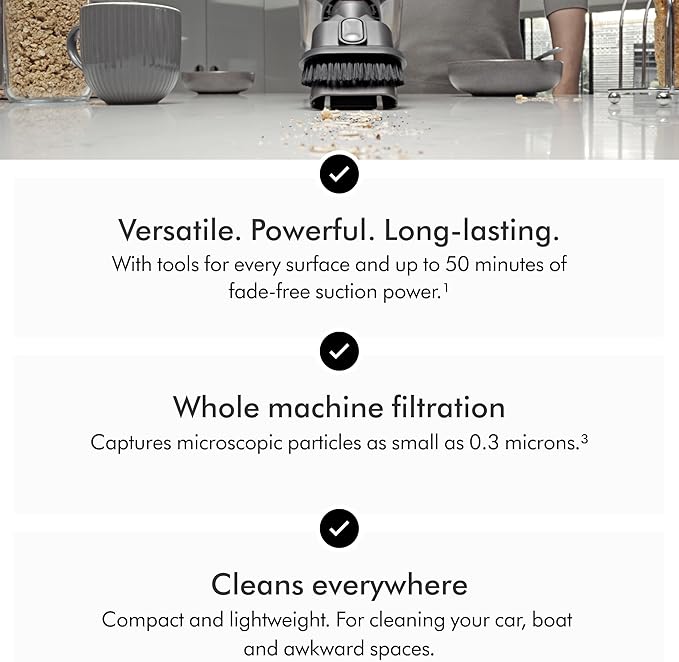 Dyson Car+Boat Handheld Vacuum, Cordless and Lightweight, Cleans Hard Surfaces and Upholstery, 115AW, 2 Power Modes, Up to 50