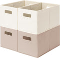 StorageWorks Fabric Storage Bins for Shelves, Closet Organizers and Storage Baskets, Collapsible Storage Bins with Cutout Han
