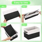 Large Shelf Storage Bins [4 Pack],Decorative Collapsible Storage Basket,Fabric Closet Organizer and Home Storage Cubes with H