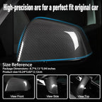 Model Y Side Mirror Cover, Mirror Cap 2 PCS Gloss Carbon Fiber Rearview Mirror Cover for Model Y (2021-2024)