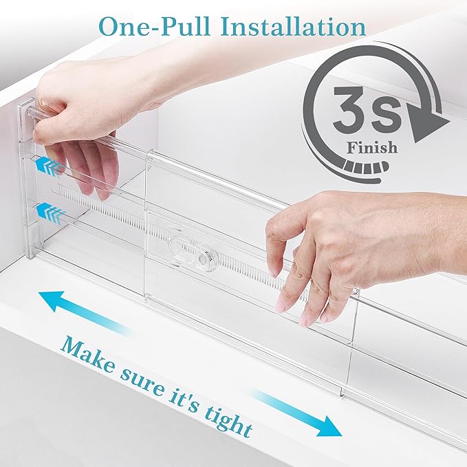 Vtopmart 10 Pack 6" Tall Upgrade Drawer Dividers for Big and Deep Drawer, 12.8"-22.3" Adjustable Expandable Dresser Drawer Or