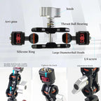 CNC Machined 6in Suction Cup Camera Mount with Ball Head Magic Arm, 1/4" ARRI Holes, Quick Release Car Mount with Phone Holder & Action Camera Adapter Compatible with DJI OSMO Pocket 3 Insta360 iPhon
