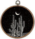 KSDUT Black Cactus Wall Art Decor - Western Wall Art Canvas Frame Hanging Prints, Vintage Southwestern Desert Eclectic Round 