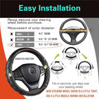 PINCTROT Large Size Steering Wheel Cover Great Grip with 3D Honeycomb Anti-Slip Design, 15.5-15.75 Inch (Black/Red Stitch)